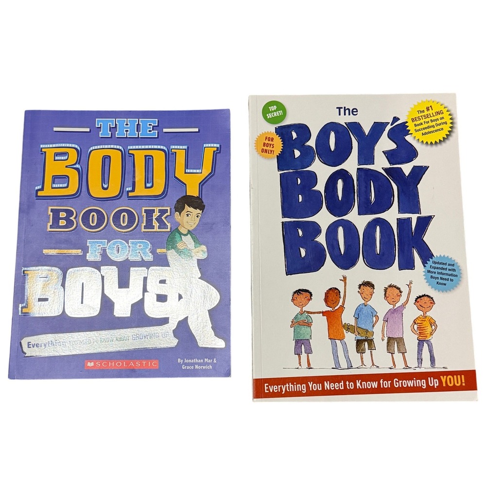 Scholastic The Body Book for Boys Puberty Guide Growth Lot 2 Paperback Books 9+